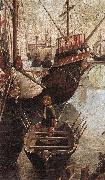 CARPACCIO, Vittore The Arrival of the Pilgrims in Cologne (detail) oil painting reproduction
